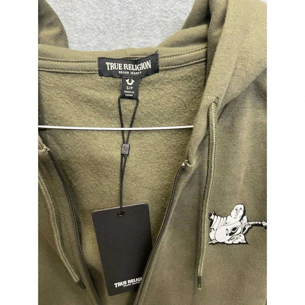 True Religion Radiant Buddha Zip Hoodie Olive Green Mens Small 92KBBGTFW49RGWP